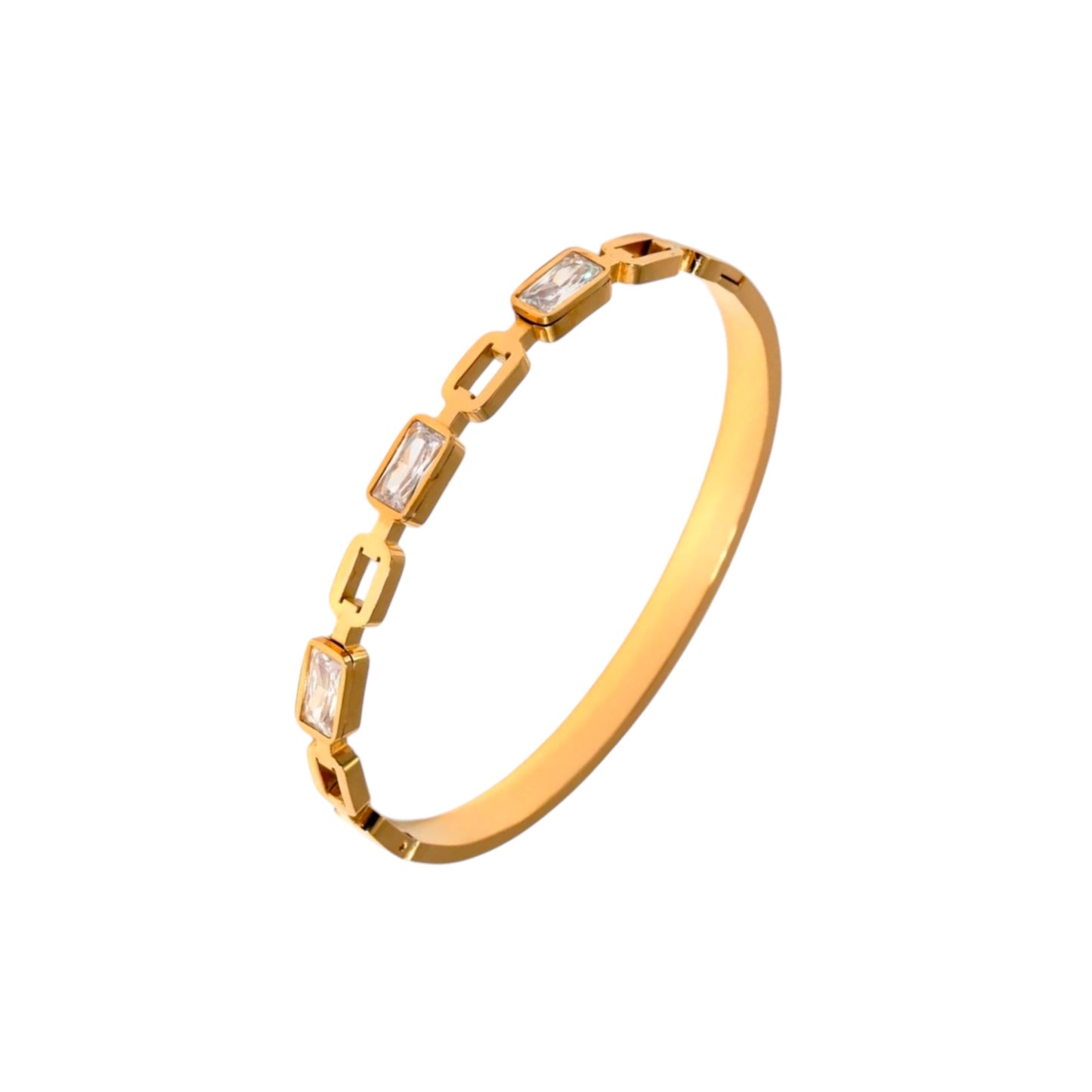 Crystal Line Armreif | 18K vergoldet