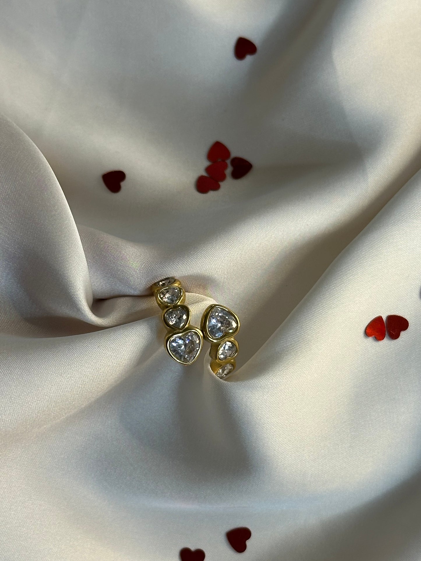 Heart Cascada Ring | 18K vergoldet