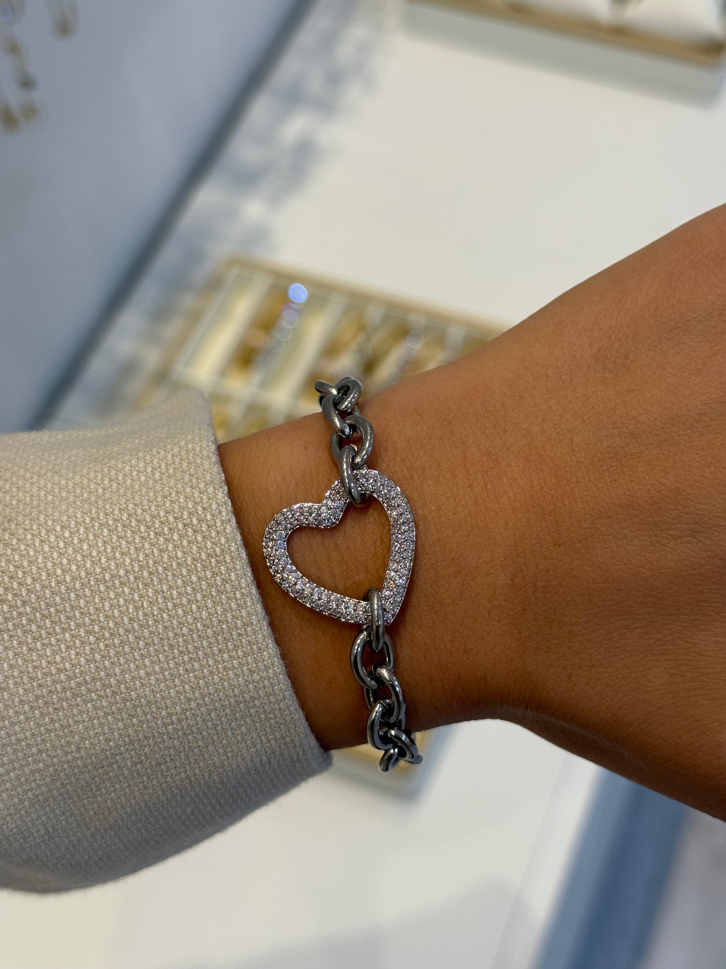 Heart Charm Armband | Stainless Steel