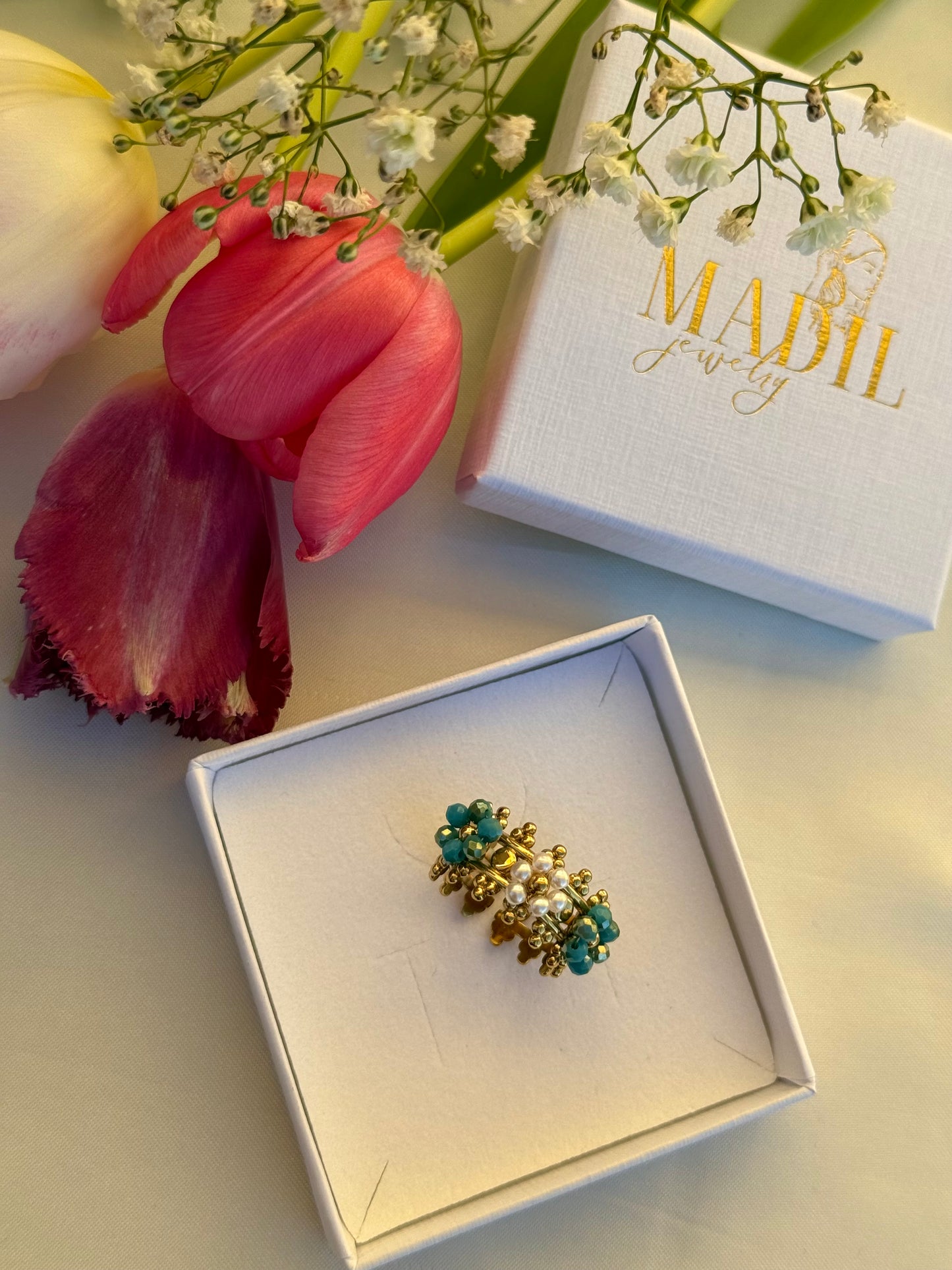 Bloomy Ring - Blau