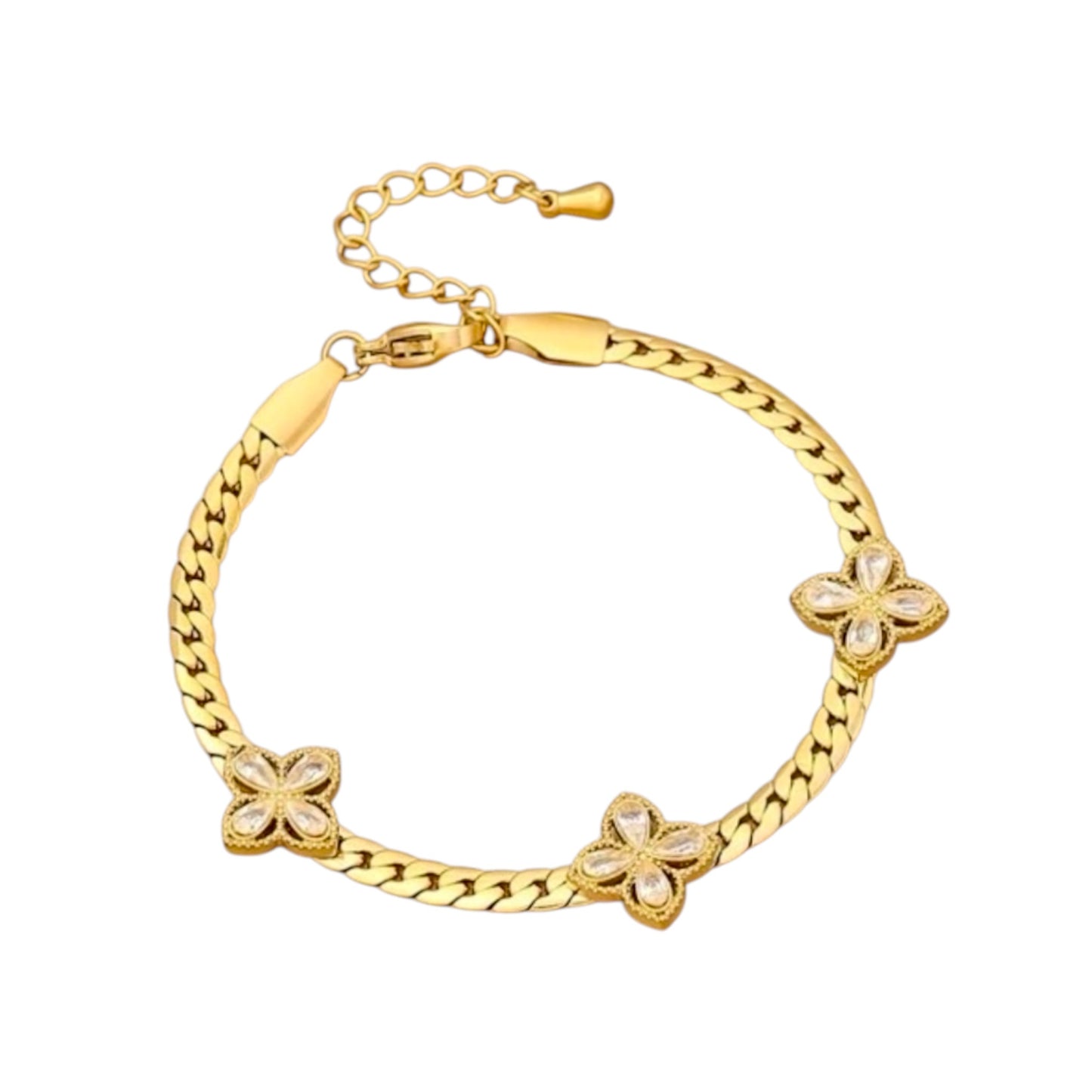 Flower Chain Armband | Stainless Steel
