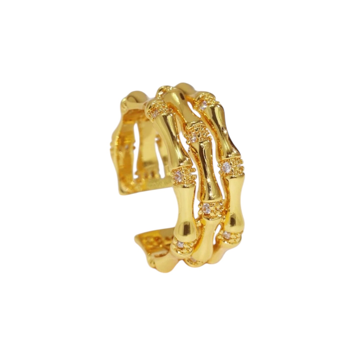 Bamboo Glow Ring | 18K vergoldet