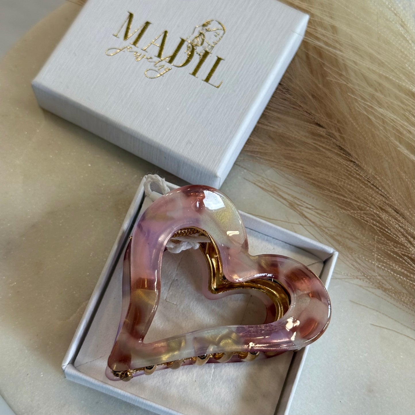 Heart Marble Haarspange | Rosewood