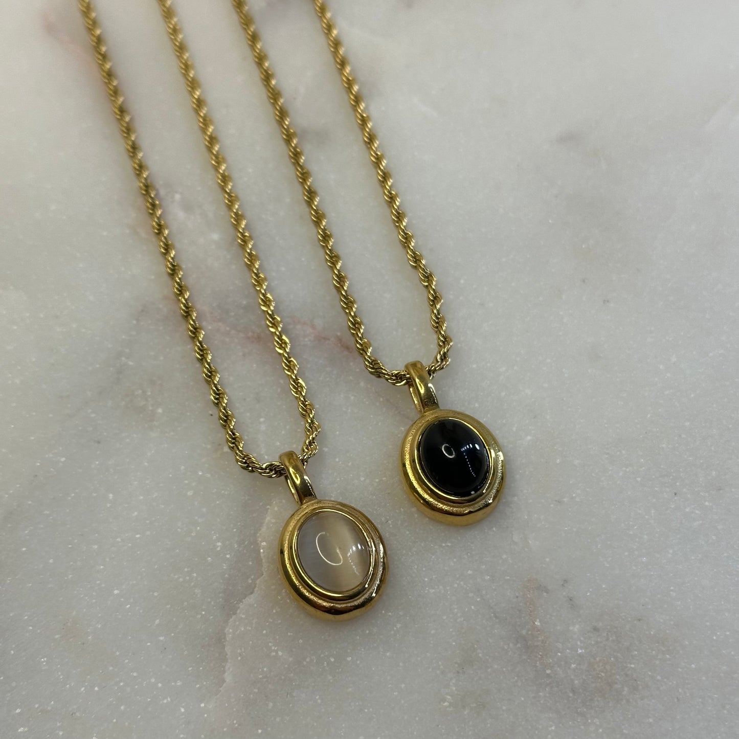 Day & Night Halskette | 18K vergoldet