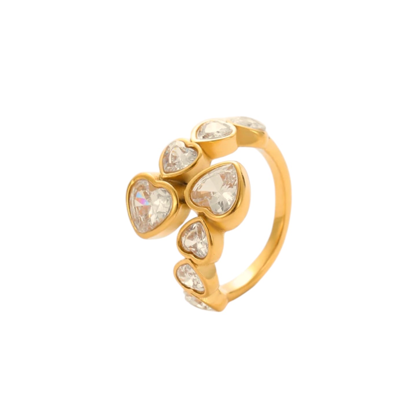 Heart Cascada Ring | 18K vergoldet