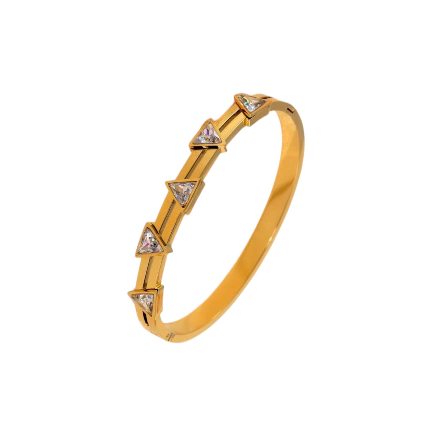 Triangle Lime Armreif | 18K vergoldet