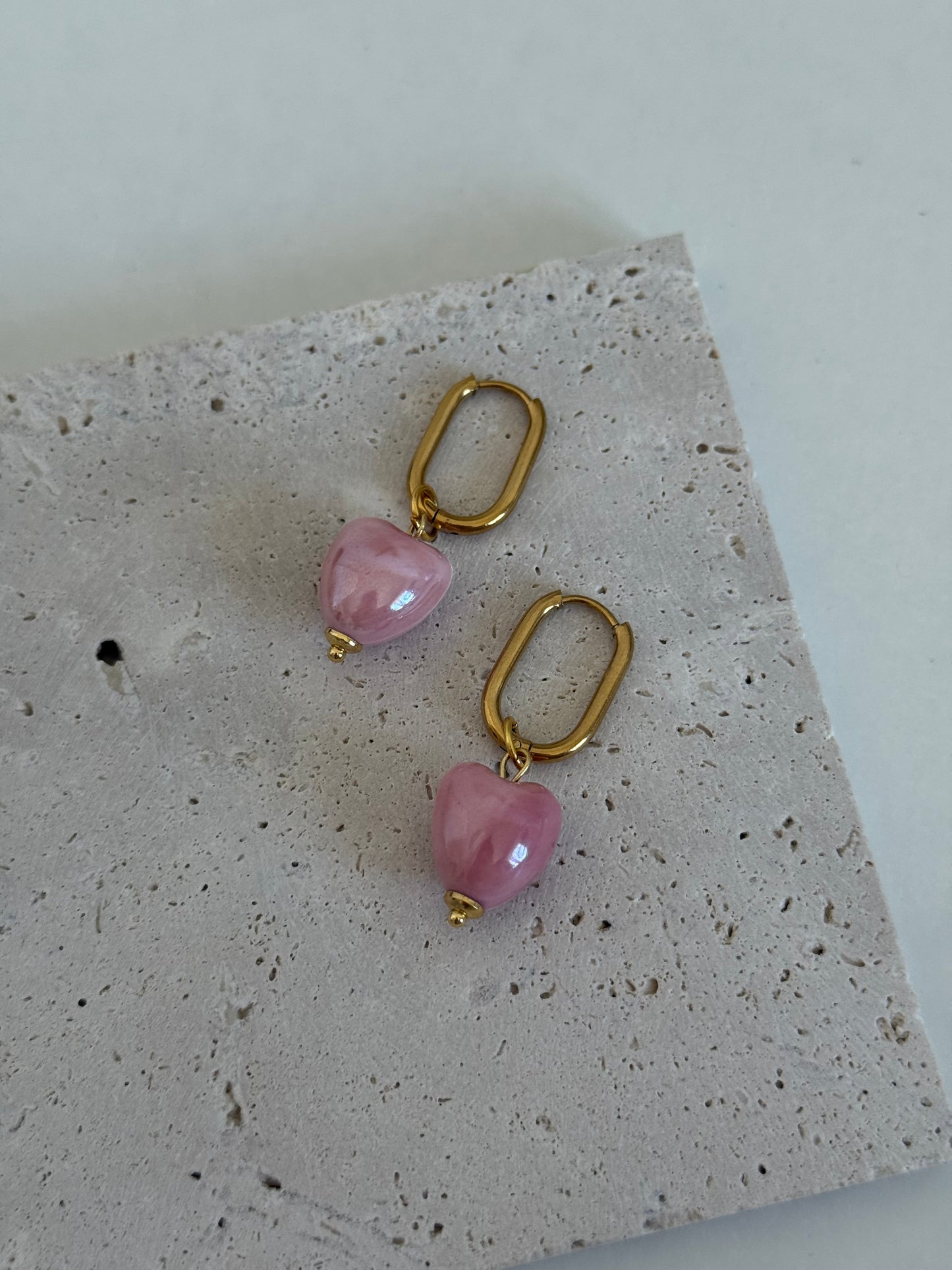 Pink Heart Creolen