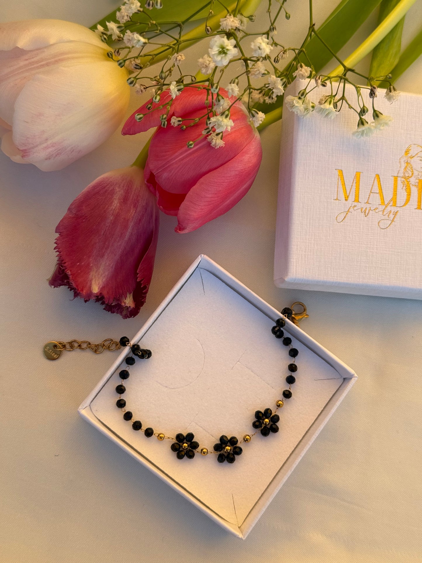 Spring Bloom Armband - Schwarz