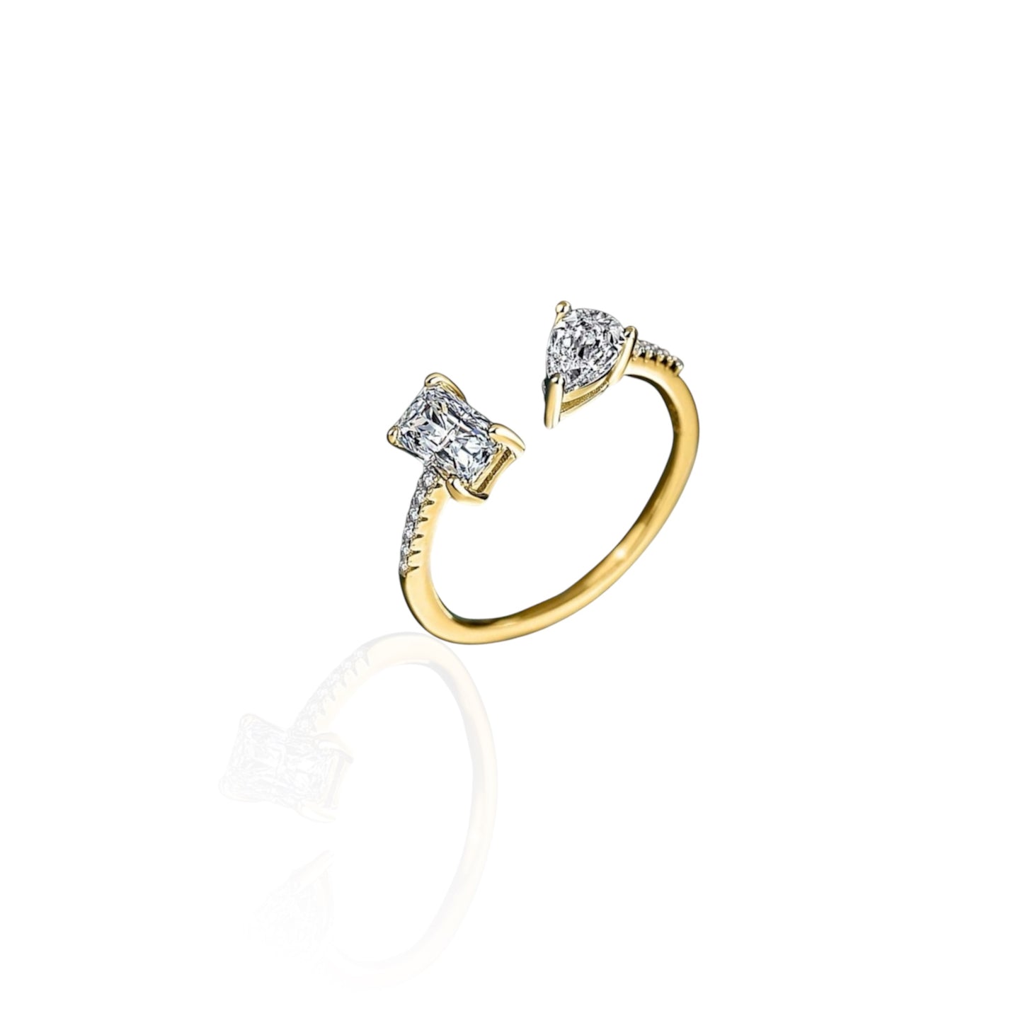 Twin Brilliance Ring - 925 Sterling Silber