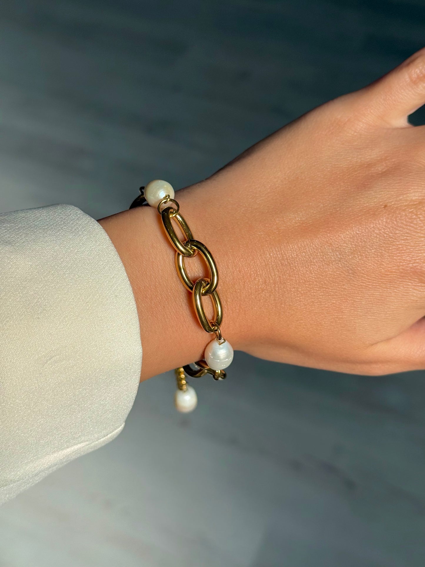 Golden Bond Pearl Armband