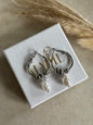 Silver Pearl Hoops