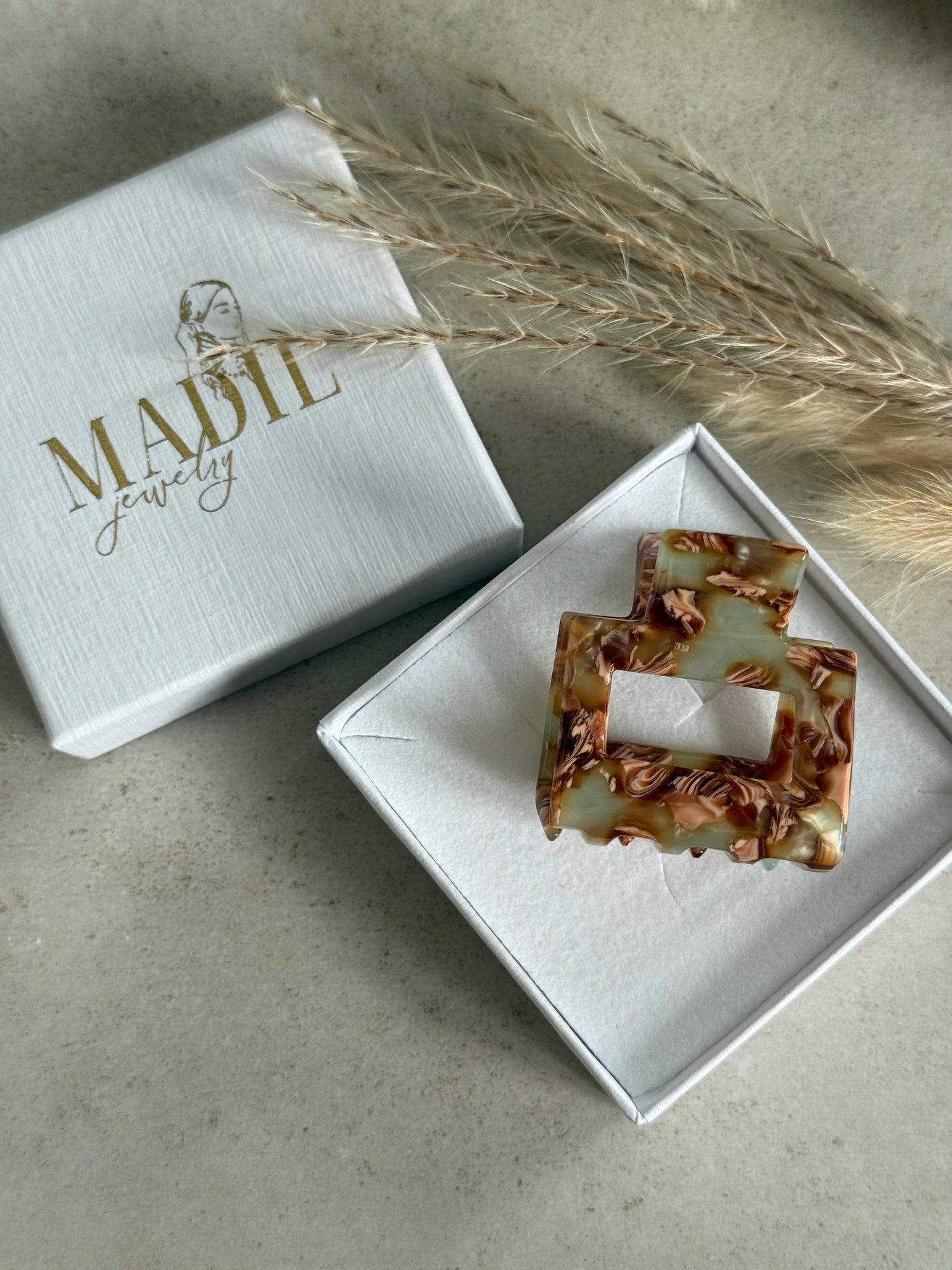 Elegant Square Clip | Vintage Tortoise