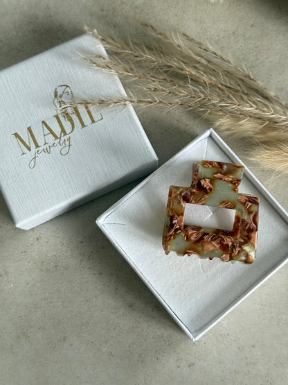 Elegant Square Clip | Vintage Tortoise