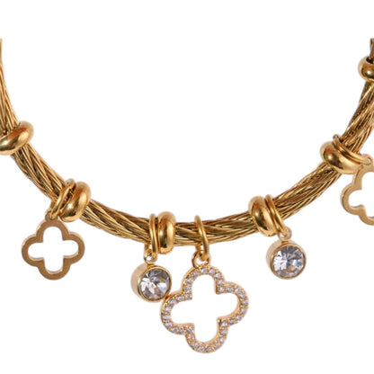 Floral Harmony Armreif | 18K vergoldet