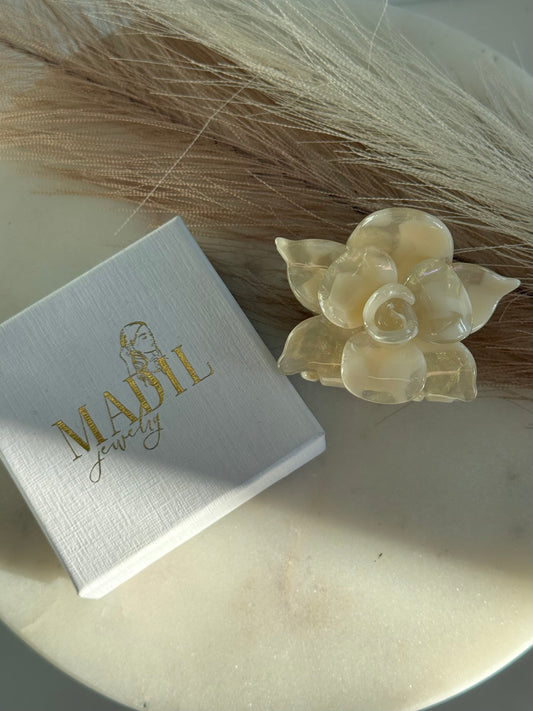 Rosy Blossom Haarspange | Ivory