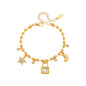 Golden Lock Charm Armband