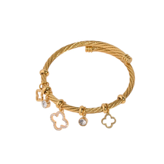 Floral Harmony Armreif | 18K vergoldet