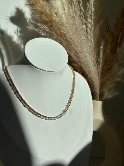 Luxe Baguette Halskette | 14K vergoldet