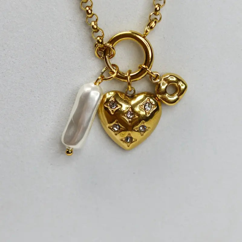 Golden Heart Charm Halskette
