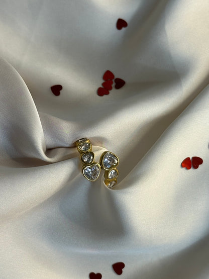 Heart Cascada Ring | 18K vergoldet