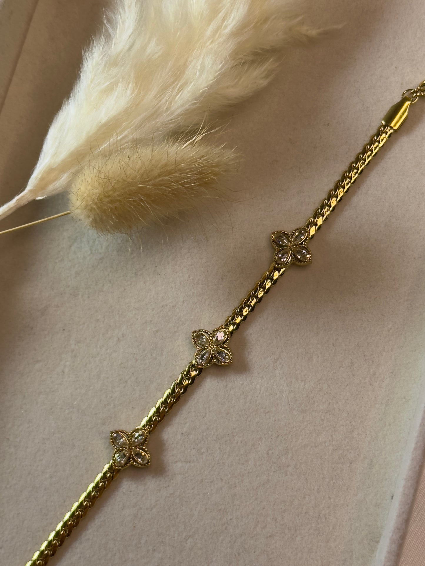 Flower Chain Armband | Stainless Steel