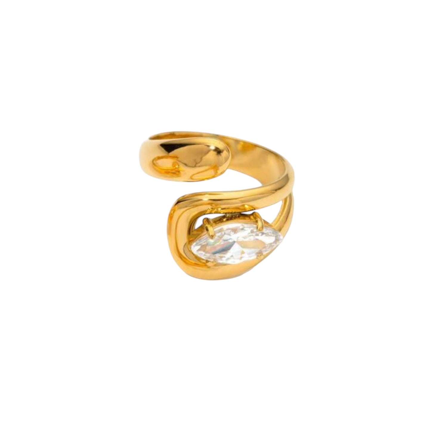 Crystal Gleam Ring | 18K vergoldet