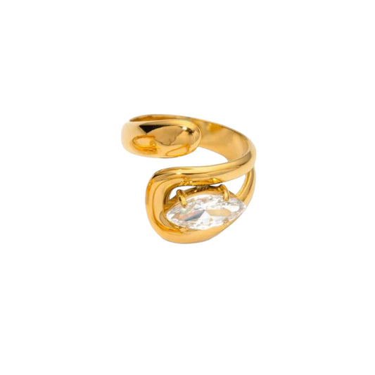 Crystal Gleam Ring | 18K vergoldet