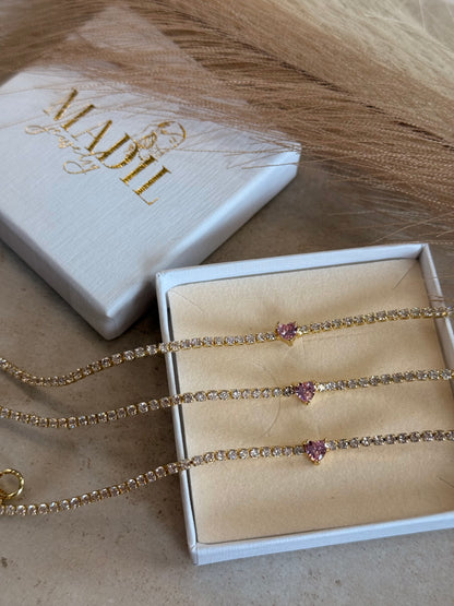 Pink Heartline Armband