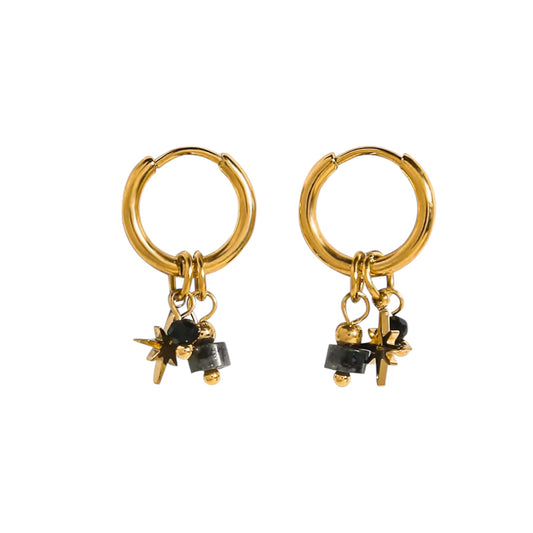 Midnight Star Charm Hoops