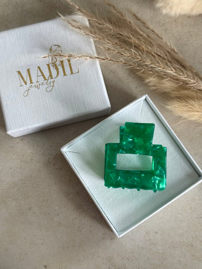 Elegant Square Clip | Emerald