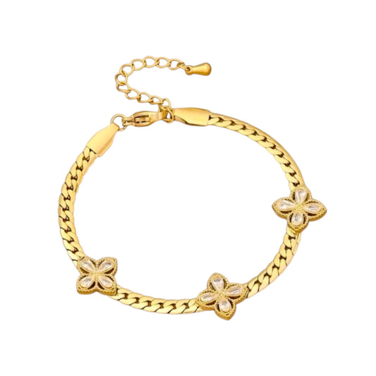 Flower Chain Armband | Stainless Steel