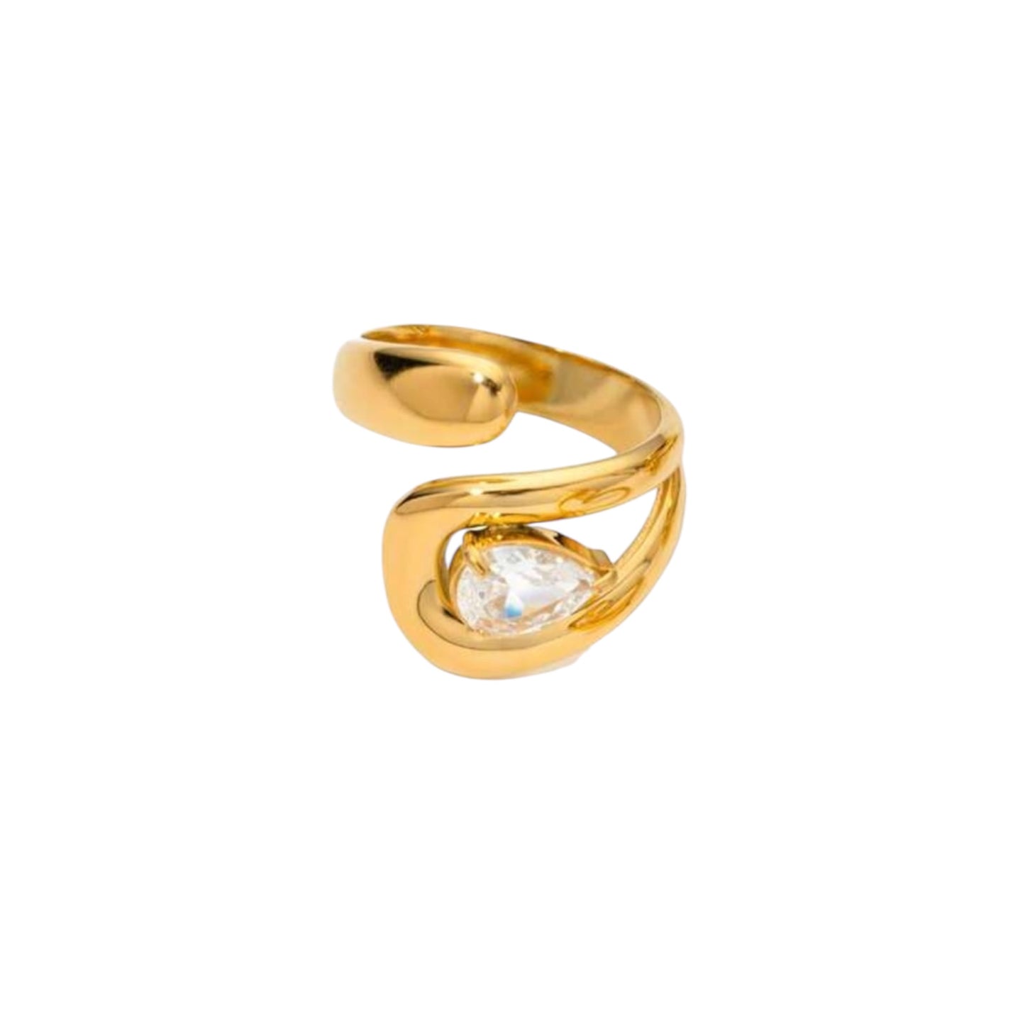 Crystal Gleam Ring | 18K vergoldet