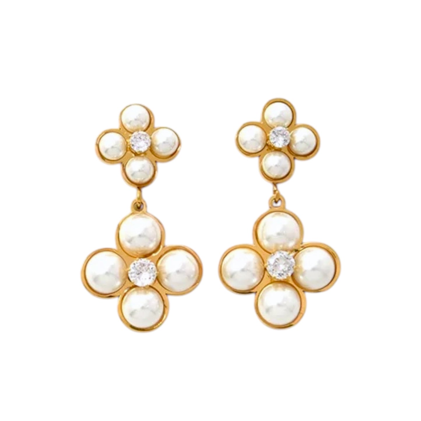 Perlenblume Ohrring