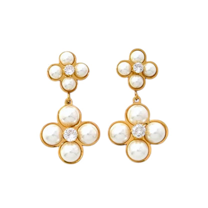 Perlenblume Ohrring