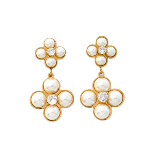 Perlenblume Ohrring