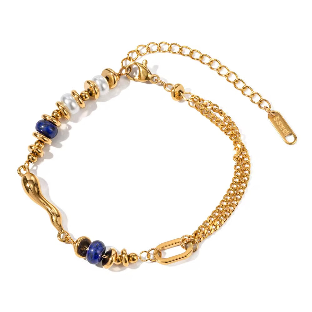 Navy Pearl Armband