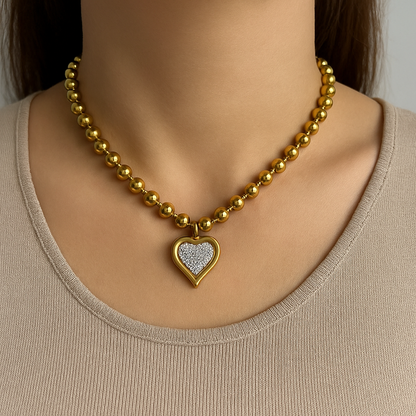 Crystal Heart Halskette