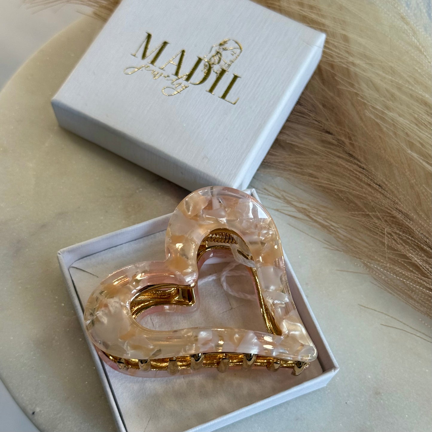 Heart Marble Haarspange | Rose