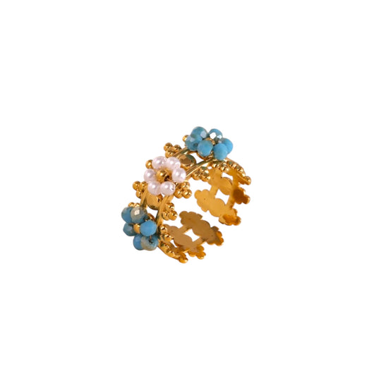 Bloomy Ring - Blau
