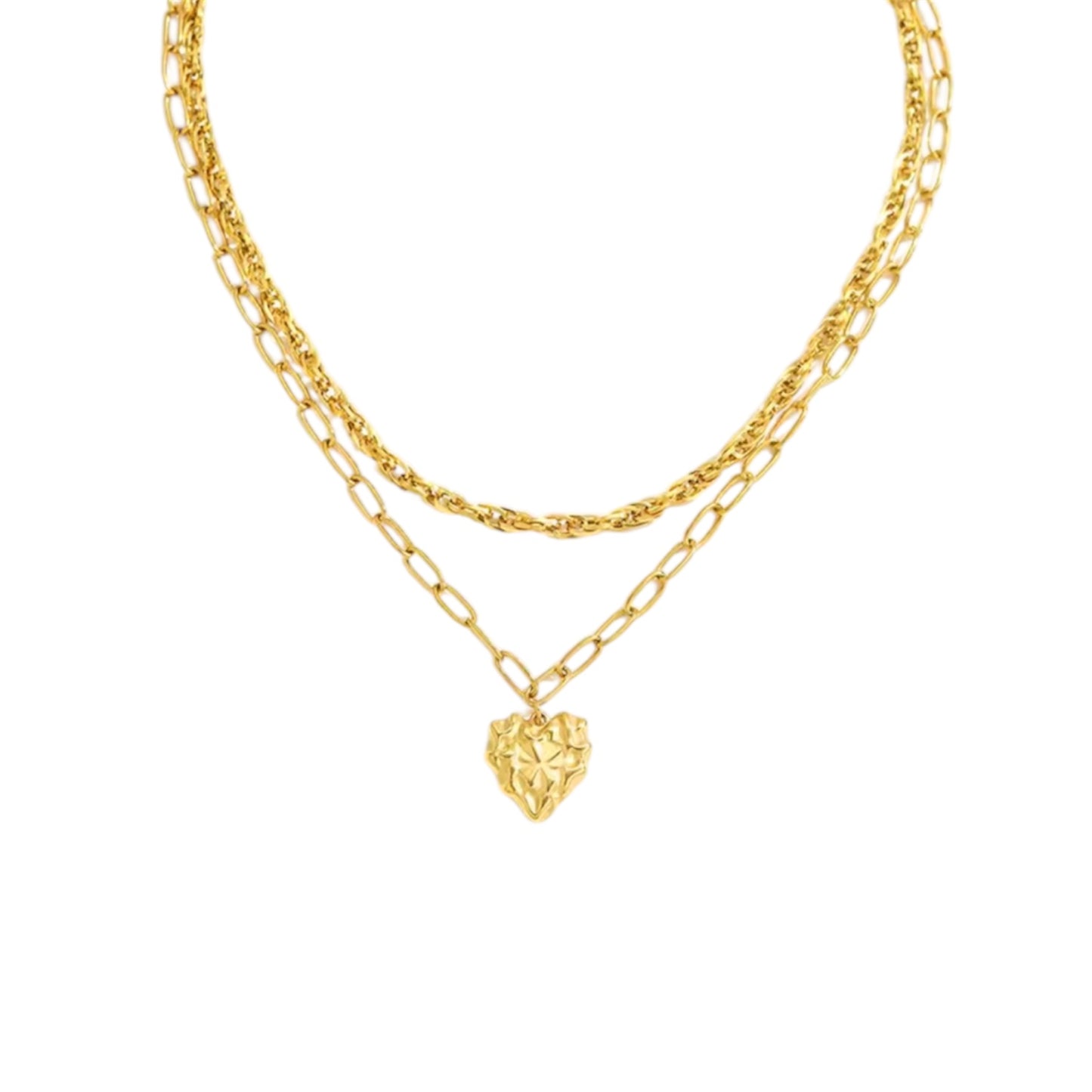 Zweilagige Herz Halskette