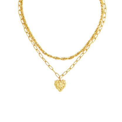 Zweilagige Herz Halskette