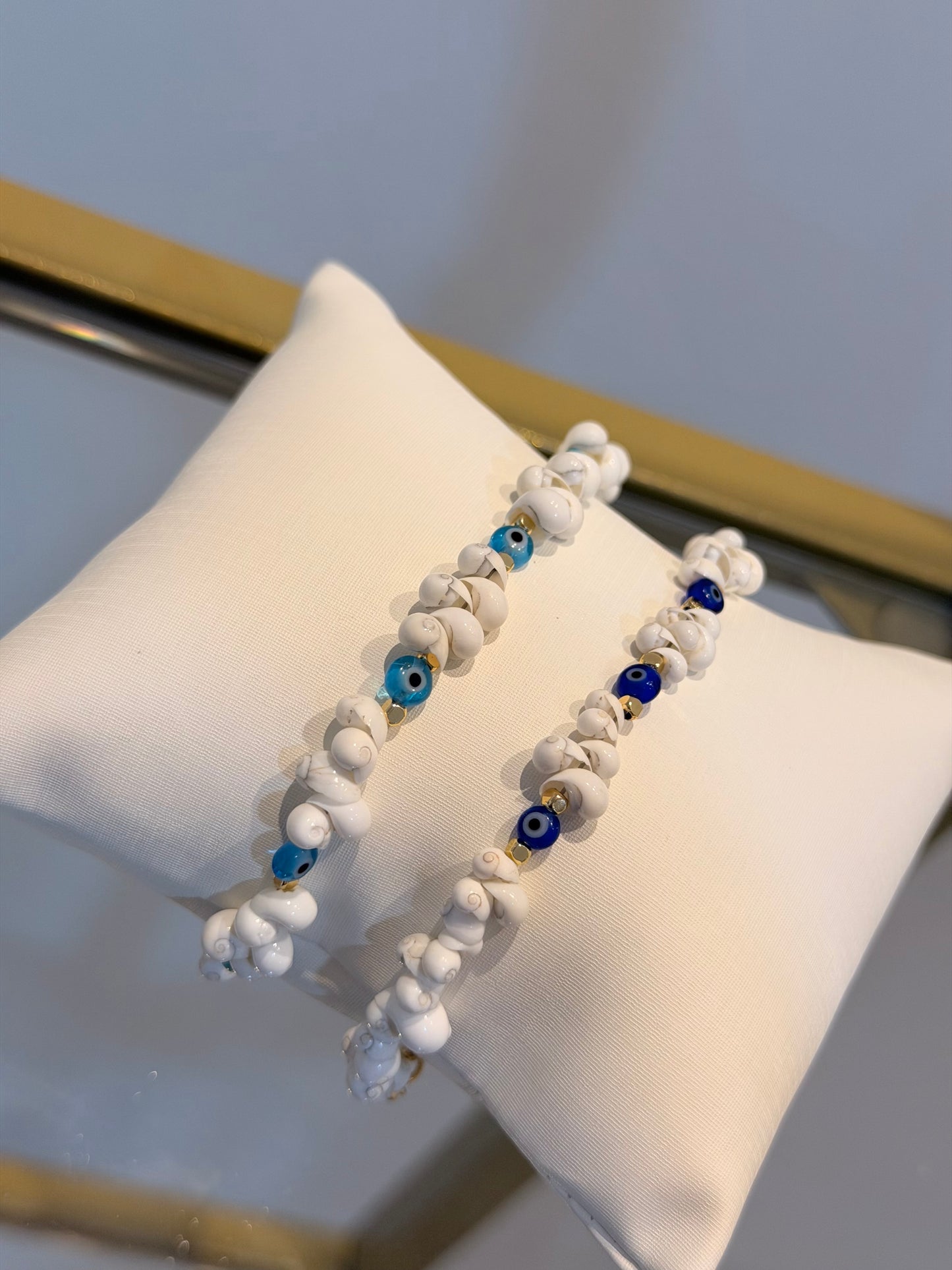 Muschelarmband mit Nazar Perlen
