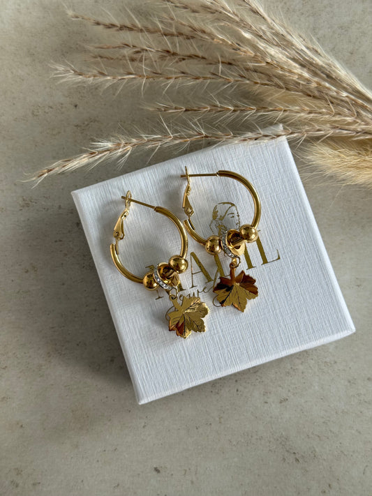 Autumn Leaf Hoops
