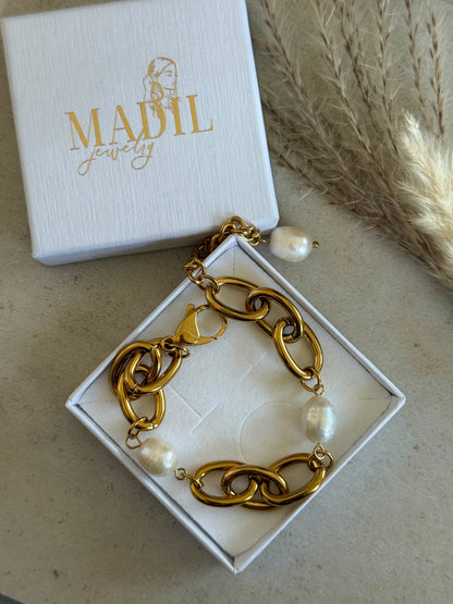 Golden Bond Pearl Armband
