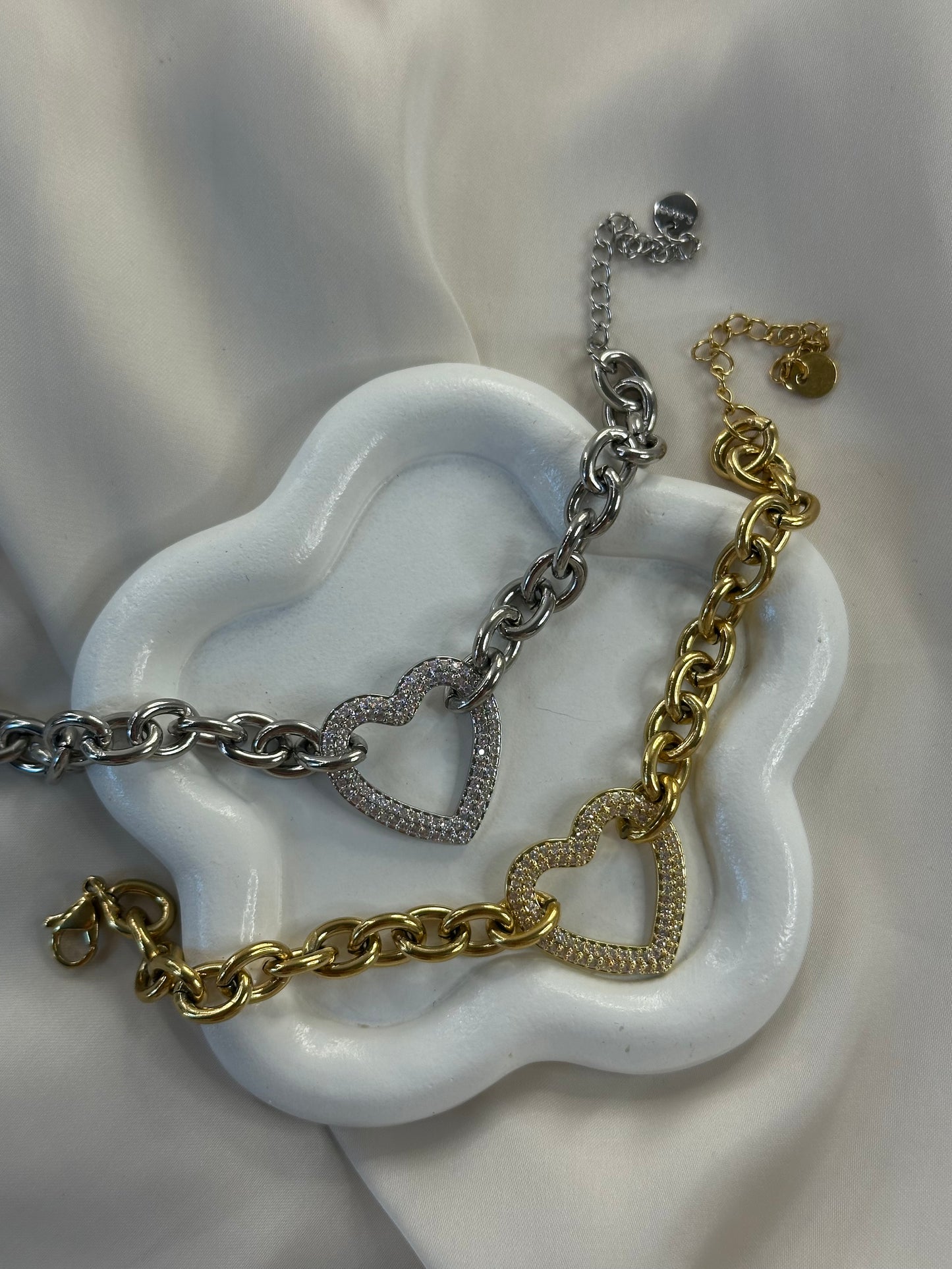 Heart Charm Armband | Stainless Steel