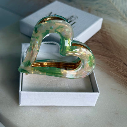 Heart Marble Haarspange | Jade