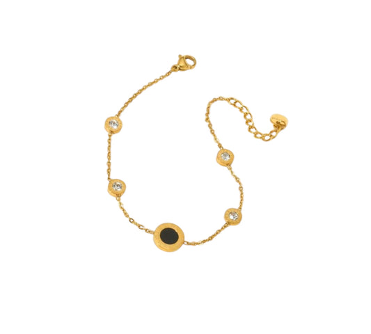 Roma Black Armband | 18K vergoldet