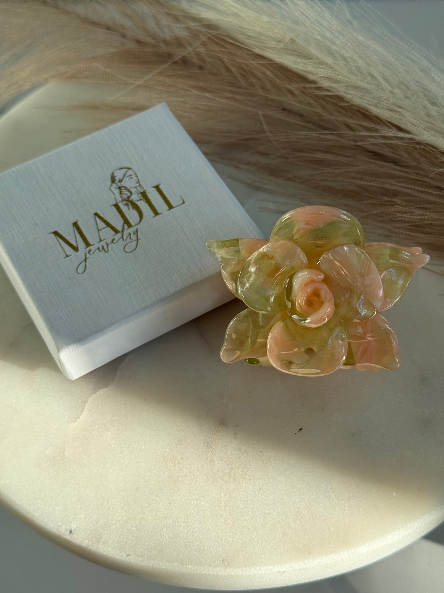 Rosy Blossom Haarspange | Peach Glow
