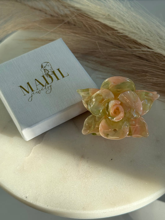Rosy Blossom Haarspange | Peach Glow