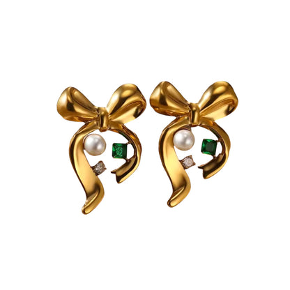 Emerald Bow Ohrringe